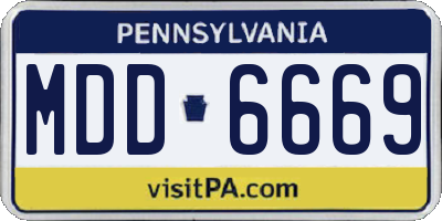 PA license plate MDD6669