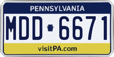 PA license plate MDD6671