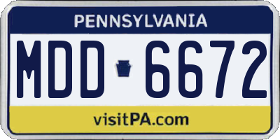 PA license plate MDD6672