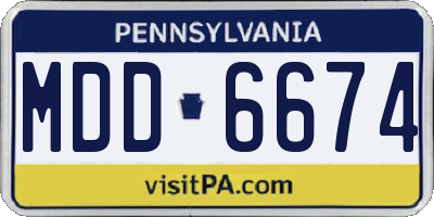 PA license plate MDD6674