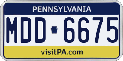 PA license plate MDD6675