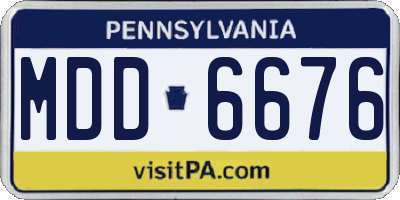 PA license plate MDD6676