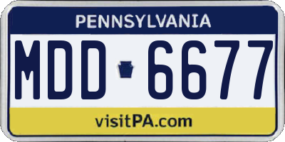 PA license plate MDD6677