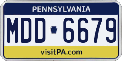 PA license plate MDD6679