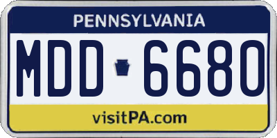 PA license plate MDD6680