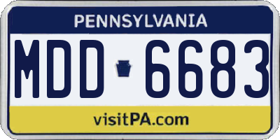 PA license plate MDD6683