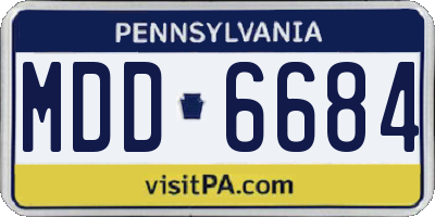 PA license plate MDD6684