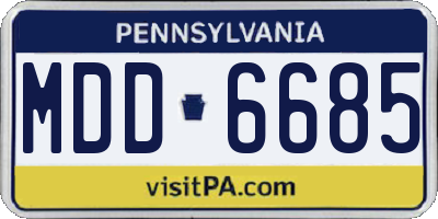 PA license plate MDD6685