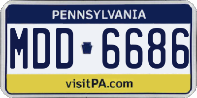 PA license plate MDD6686