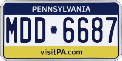 PA license plate MDD6687