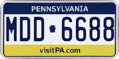 PA license plate MDD6688
