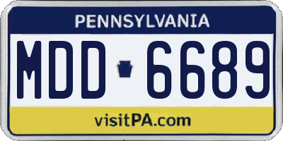 PA license plate MDD6689