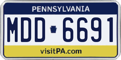 PA license plate MDD6691