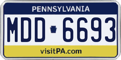 PA license plate MDD6693