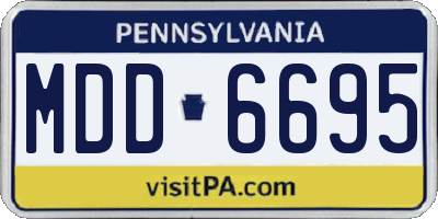 PA license plate MDD6695