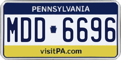 PA license plate MDD6696