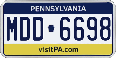 PA license plate MDD6698