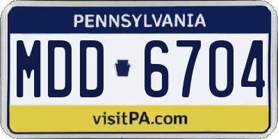 PA license plate MDD6704
