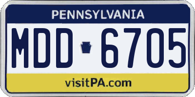 PA license plate MDD6705