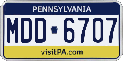 PA license plate MDD6707