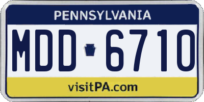 PA license plate MDD6710