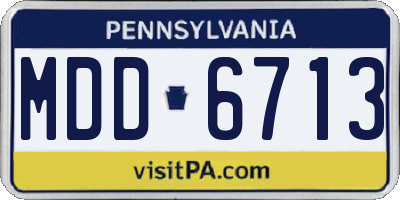 PA license plate MDD6713