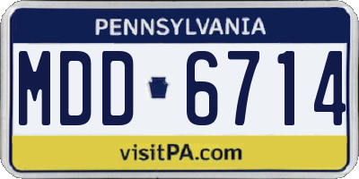PA license plate MDD6714