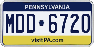 PA license plate MDD6720