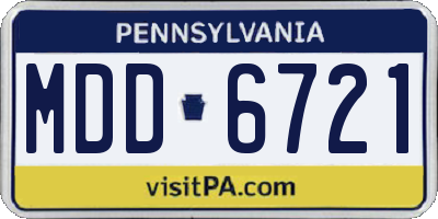 PA license plate MDD6721