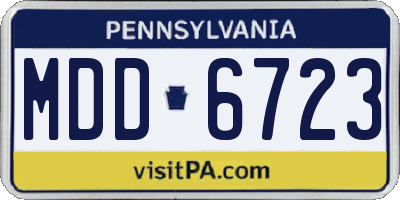 PA license plate MDD6723