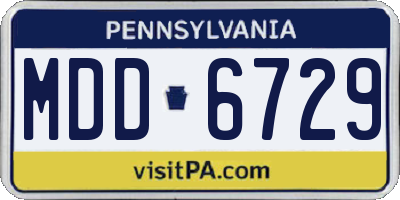 PA license plate MDD6729