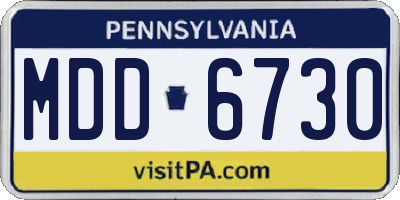 PA license plate MDD6730