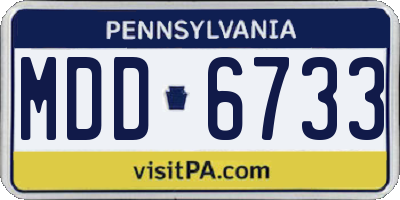 PA license plate MDD6733