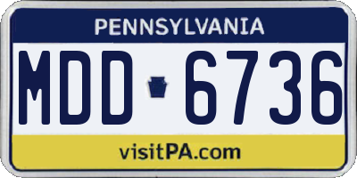 PA license plate MDD6736