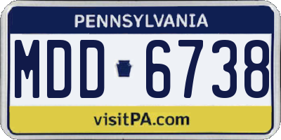 PA license plate MDD6738