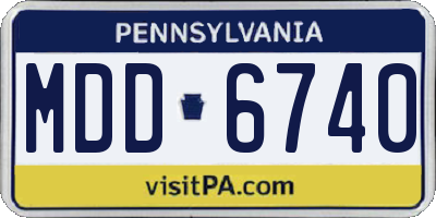 PA license plate MDD6740