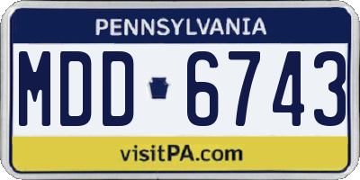 PA license plate MDD6743