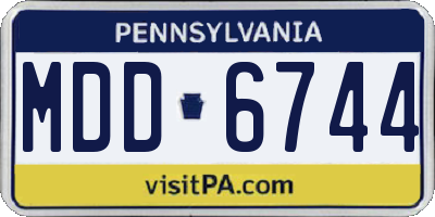 PA license plate MDD6744