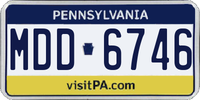 PA license plate MDD6746
