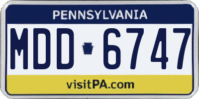 PA license plate MDD6747