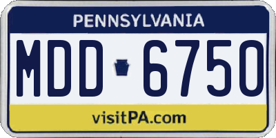 PA license plate MDD6750