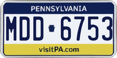 PA license plate MDD6753