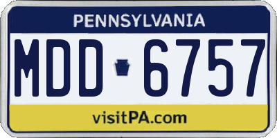 PA license plate MDD6757