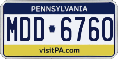 PA license plate MDD6760