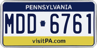 PA license plate MDD6761