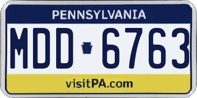 PA license plate MDD6763