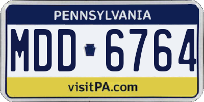 PA license plate MDD6764