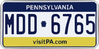 PA license plate MDD6765