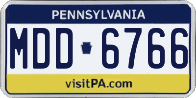 PA license plate MDD6766