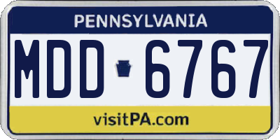 PA license plate MDD6767